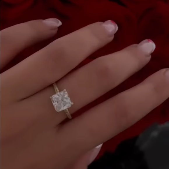 ON SALE Eternity white Gold Plated Engagement Ring - Picture 10 of 11